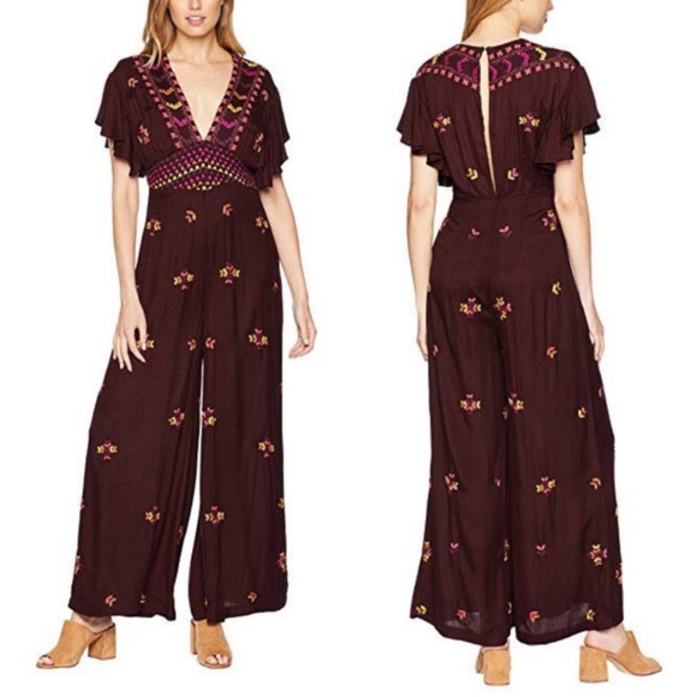 FREE PEOPLE Cleo Embroidered Jumpsuit